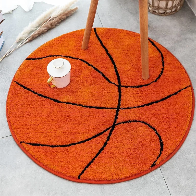 Round carpet for bedroom bedside rug washable imitation cashmere carpet dirt-resistant computer chair mat Printed Carpets