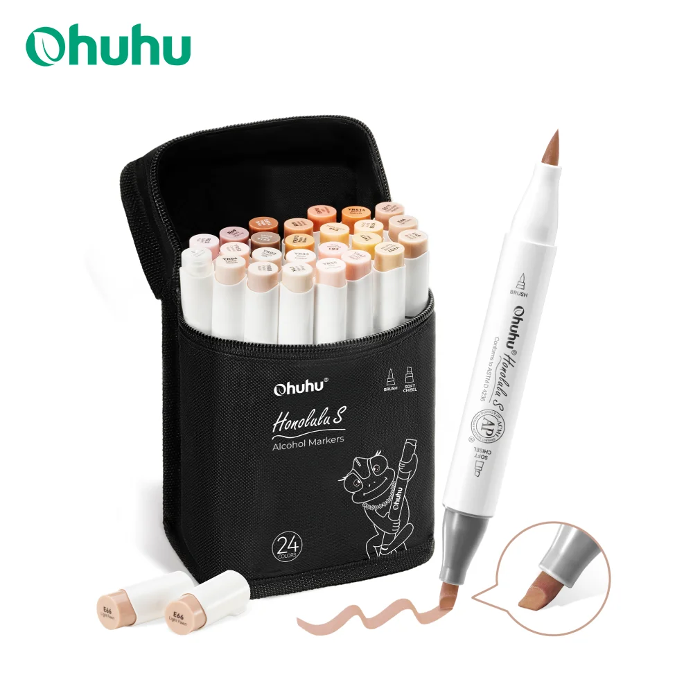 ohuhu-honolulu-s-ensemble-de-stylos-marqueurs-de-couleur-marqueurs-d'art-a-l'alcool-rechargeables-double-pointe-croquis-coloriage-dessin-fournitures-d'art