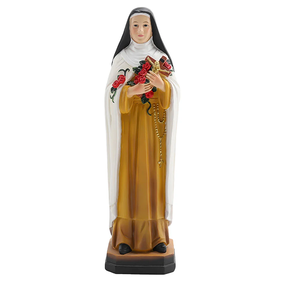 

Bouquet Nun Ornaments Church Decor Gift Resin Decoration Vivid Statue Decorative Religious Regeneration Desktop Adornment