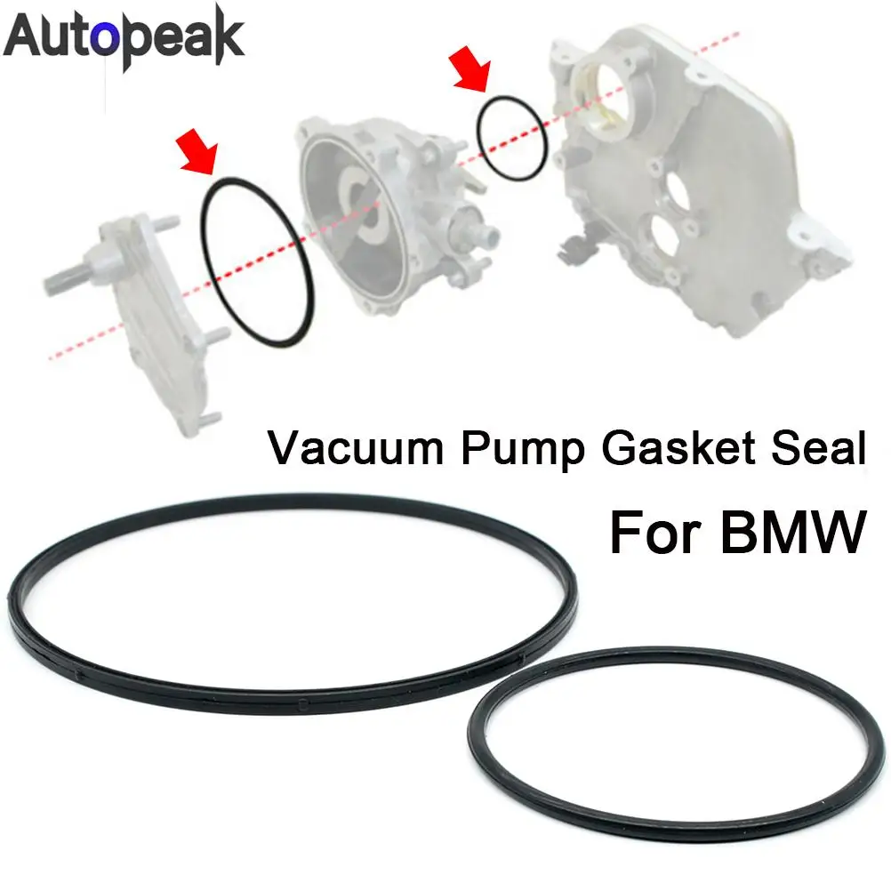 2Pcs Black Rubber Vacuum Pump Seal Kit Gasket 11668626471 For BMW 1 3 5 7 Series X1 X5 Z4 318i 320i 520li 120i N42 N46 N62 N73