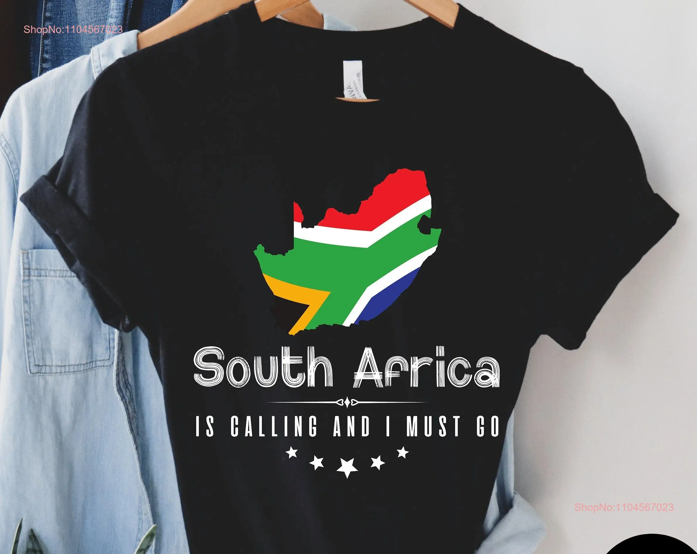 Camiseta de Sudáfrica está llamando y devo ir, viaje, amante de las vacaciones, mangas largas o cortas