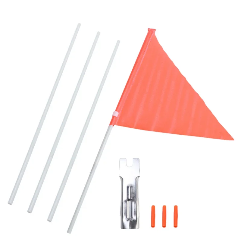 Banners Adjustable Pole Tear Resistant Fiberglass Outdoor For Kids Safety Bicycle Flag Orange High Visibility Waterproof Bunting