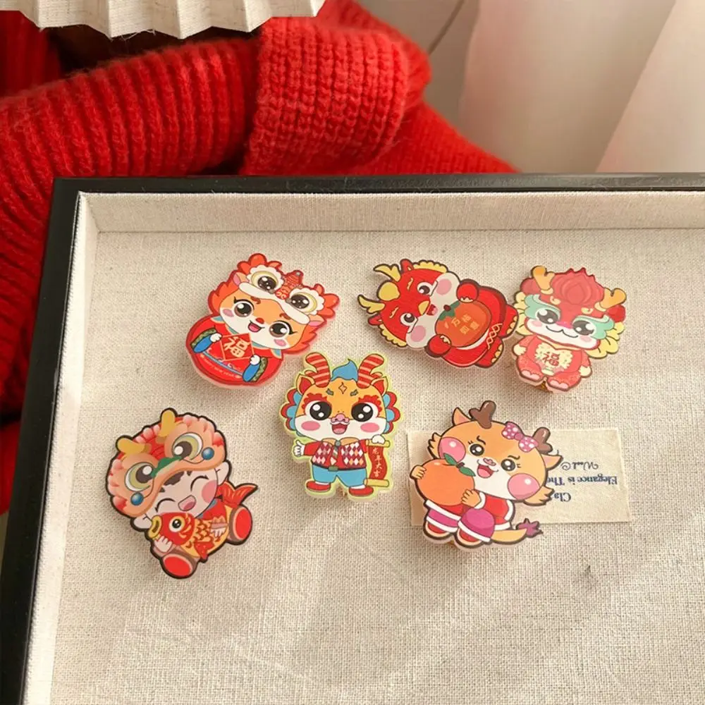 

Sweet Dragon Chinese New Year Headwear Cartoon New Year Hair Clip Children Red Hairpin Baby Headwear Ancient Headwear Baby