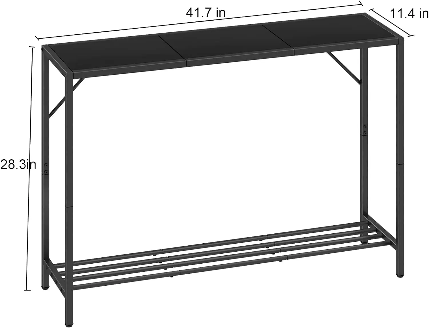 41.7”Console Table DIY Entryway Table Hallway Foyer with Two- Color Top Shelf Narrow Sofa forEntrance Hall