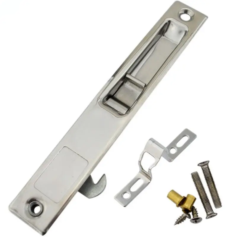 Aluminum Alloy Window Lock Sliding Door Window Stainless Steel Hook Lock Pan Glass Window Hook Bar Single-Sided Lock ventana