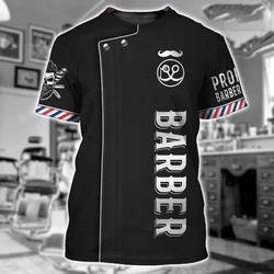 2023 Hot Sale Barber Shop Men's T Shirt Tops 3D Print Custom Personalized Short Sleeve Pullover Male Summer Fashion Cool Tees