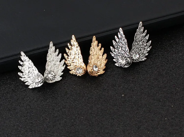 2024 Women\'s Angel Wings Rhinestone Inlaid Alloy Ear Studs Party Jewelry Earrings  E640