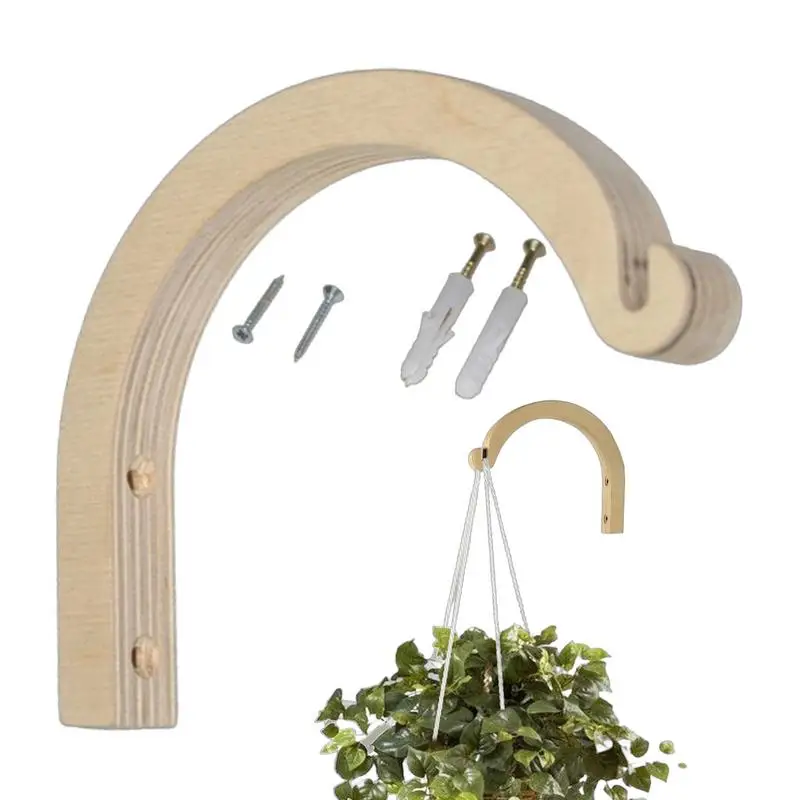 

Natural Wood Wall Plant Hangers Hanging Flower Pot Hook Flower Bracket for Lanterns Wind Chimes Balcony Home Decor Study Room