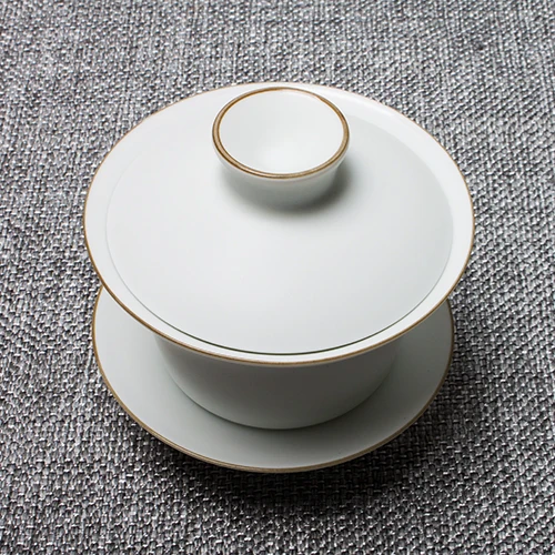 Jingdezhen Premium Matte Large Tea Cup With Ceramic Lid Bowl