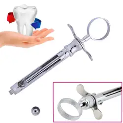 Dental Aspirating Injection Syringe in Stainless Steel Dentist Surgical Instruments Cylinder With Head For Men/Women