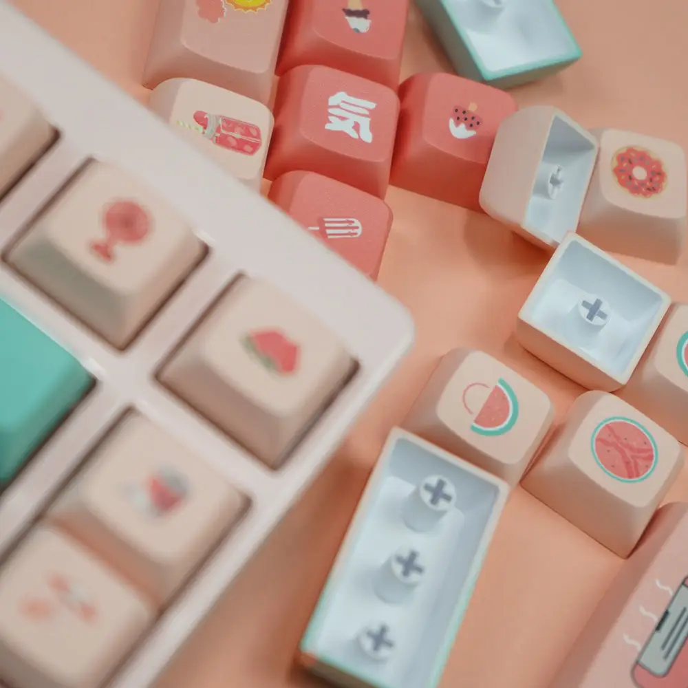 132 Keys PBT XDA Profile Summer Painting Keycaps for Mechanical Gaming Keyboard Custom MX Switch 6.25u XDA Keycap