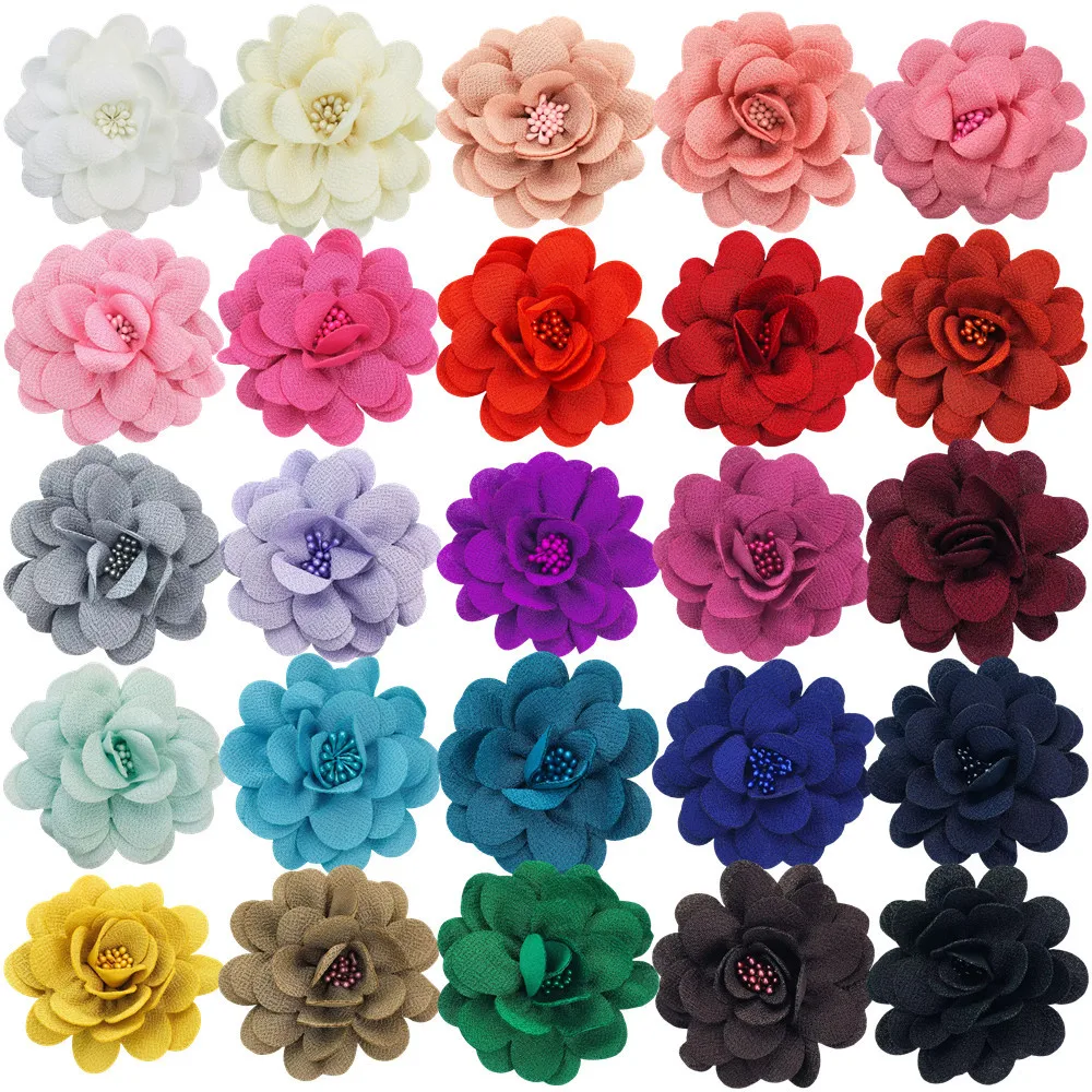 

250pcs Wholesale New Three-dimensional Multilayer Handmade Cloth Flower Diy Flower Heart Headwear Flower Kids Headwear Clothing