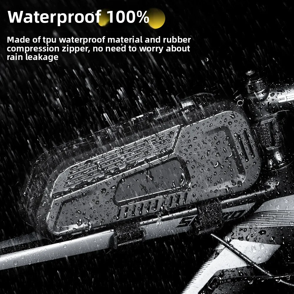 

Waterproof Large-Capacity Bicycle Frame Bag - MTB/Road Bike Front Tube Top Bag Black Pannier Cycling Accessories