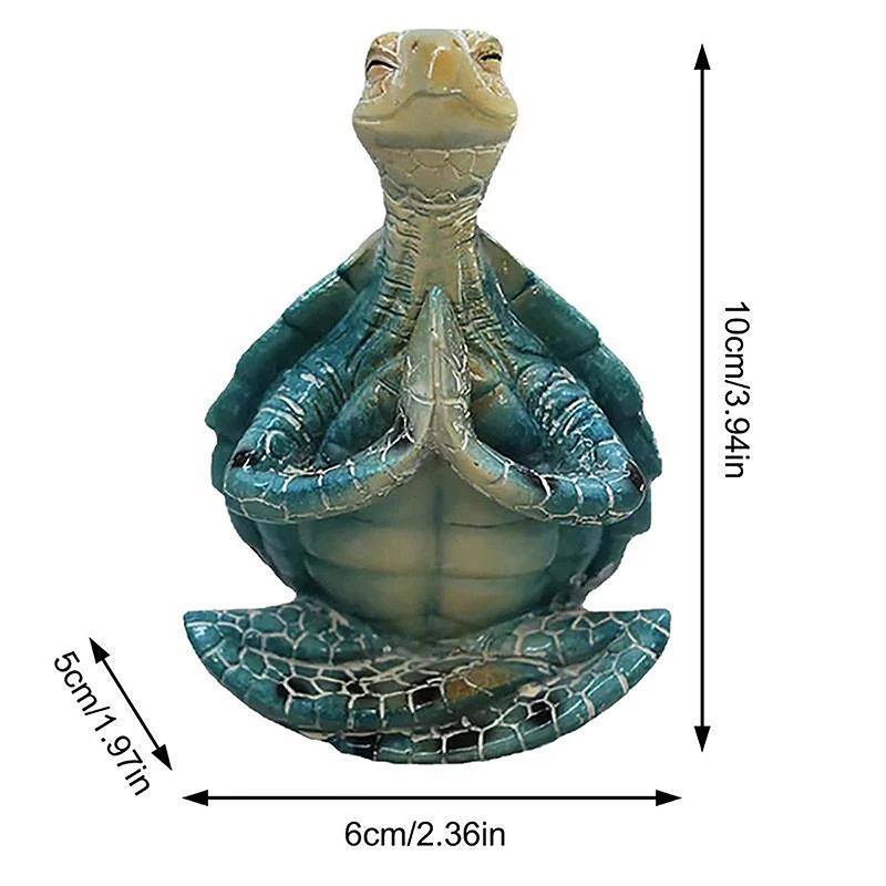 Mini Sea Turtle Figurine Peacefulness Meditating Sea Turtle Statue Decorations For Buddha Zen Yoga Frog Garden Statue Ornament