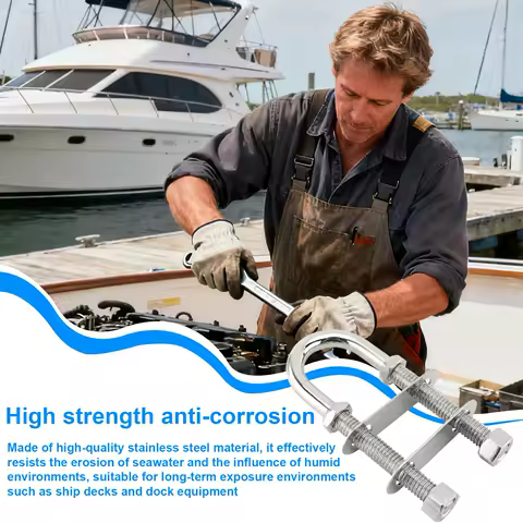 Boat U-Bolt Heavy Duty Stainless Hardware Heavy Duty U-Bolt For Marine For Yacht Anchors Deck Equipment Dock Maintenance