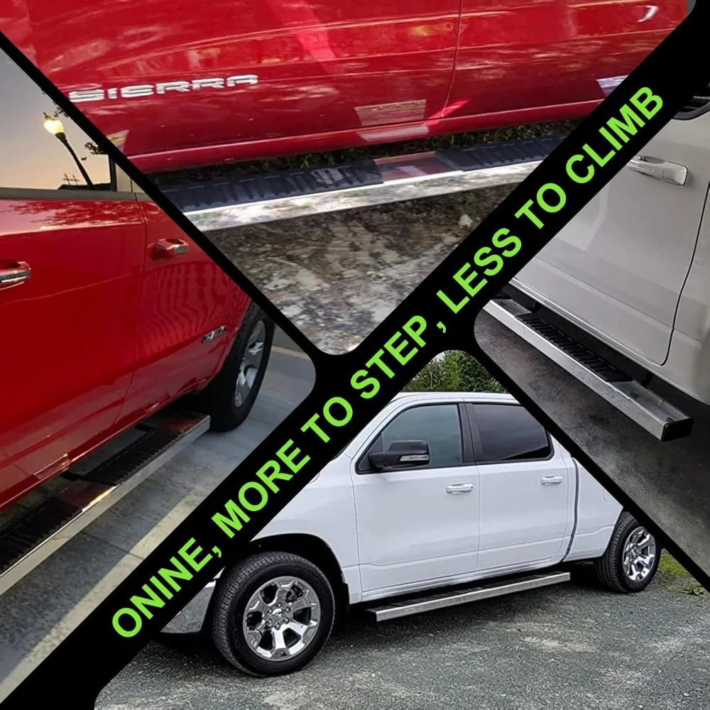 لوحات تشغيل كروم مقاس 6 بوصات تناسب مخصص 2022-2025 Toyota Tundra Crew Max Cab Crew Cab Side Step Nerf bar، مصقولة من الألومنيوم