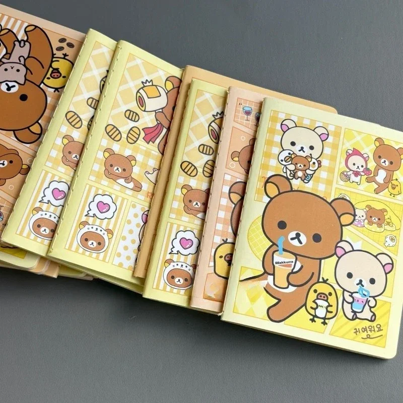 Rilakkuma Notebook 4 Cute Cartoon Cover Diary Notebook Student Stationery Notebook Color Page Printing Clear