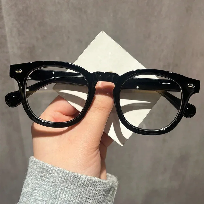 

Круглые оптические очки с компьютерными заклепками с защитой от синего света, очки в маленькой оправе с защитой от синего света для мужчин и женщин