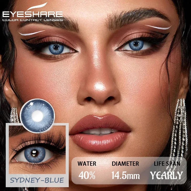 EYESHARE 1Pair Colored Contact Lenses for Eyes Brown Natural Eye Lenses Gray Contacts Green Lenses Fashion Blue Lenses Yearly