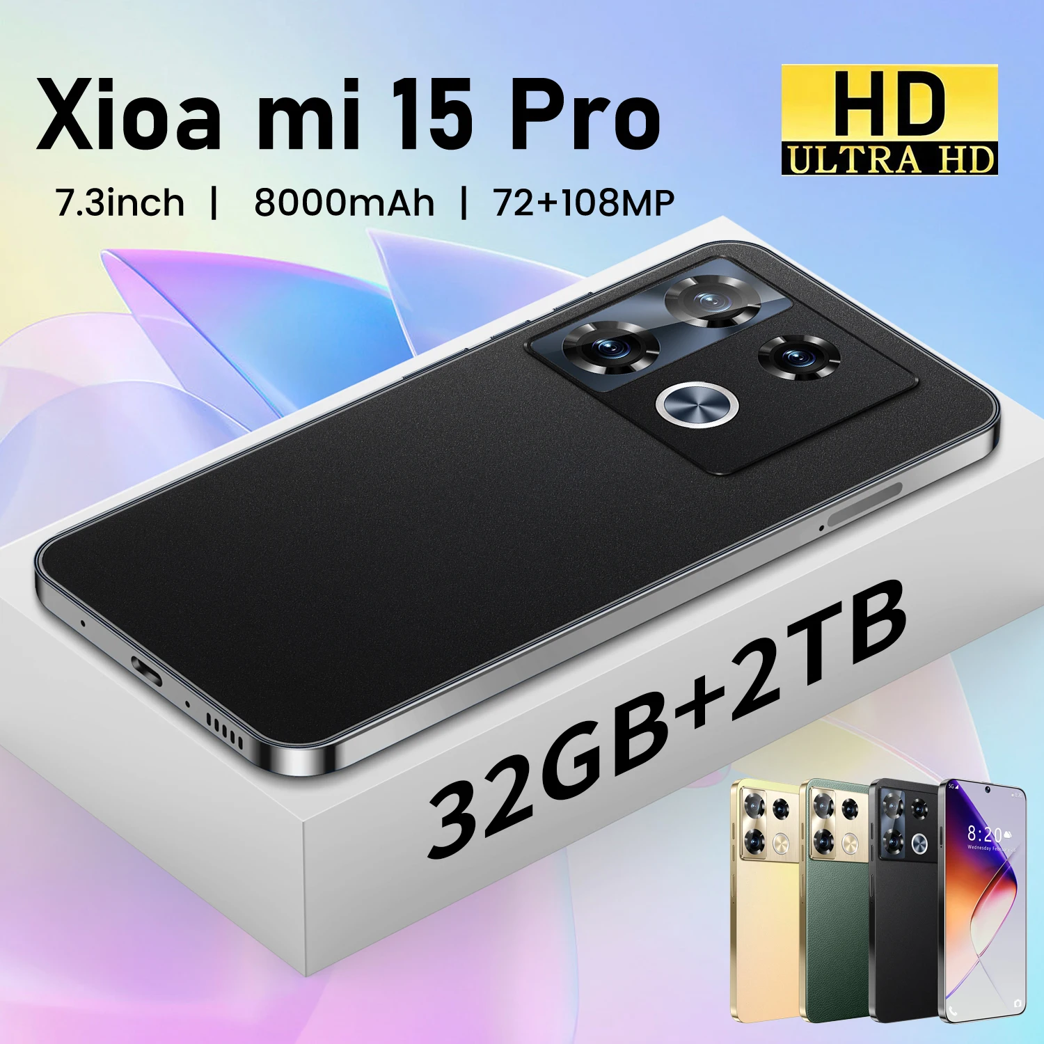 Original Mobile Phones Deals Xioa mi 15 Pro Smartphone 7.3 inch Full Screen 4G 5G Cell Phone 8000mAh Brand New Phones Global