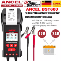 ANCEL BST600 Car Battery Tester Auto System Analyzer Test Tool 12V/24V 100-2000 CCA Battery Load Tester for Truck/Car/Motorcycle