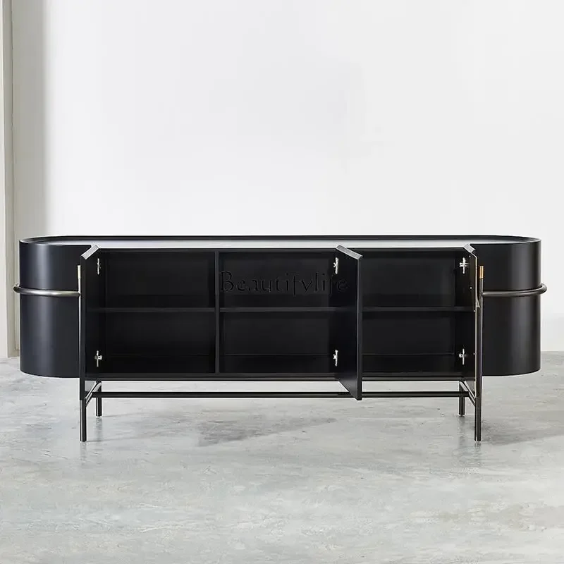 

02 Italian light luxury dining side cabinet TV cabinet four-door floor cabinet post-modern simplicity