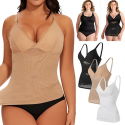 Damen Bauchkontrolle Shapewear Tank Tops Nahtloses Body Shaper Kompressionsoberteil