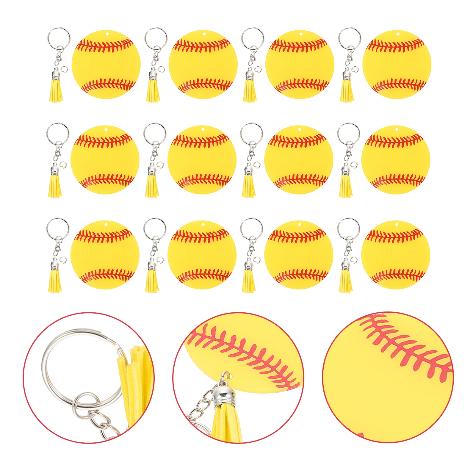 

12 set Creative Baseball Keychains For Men Women Kids Key Ring Car Key Bag Hanging Decor Party Favors Keychain Accessories