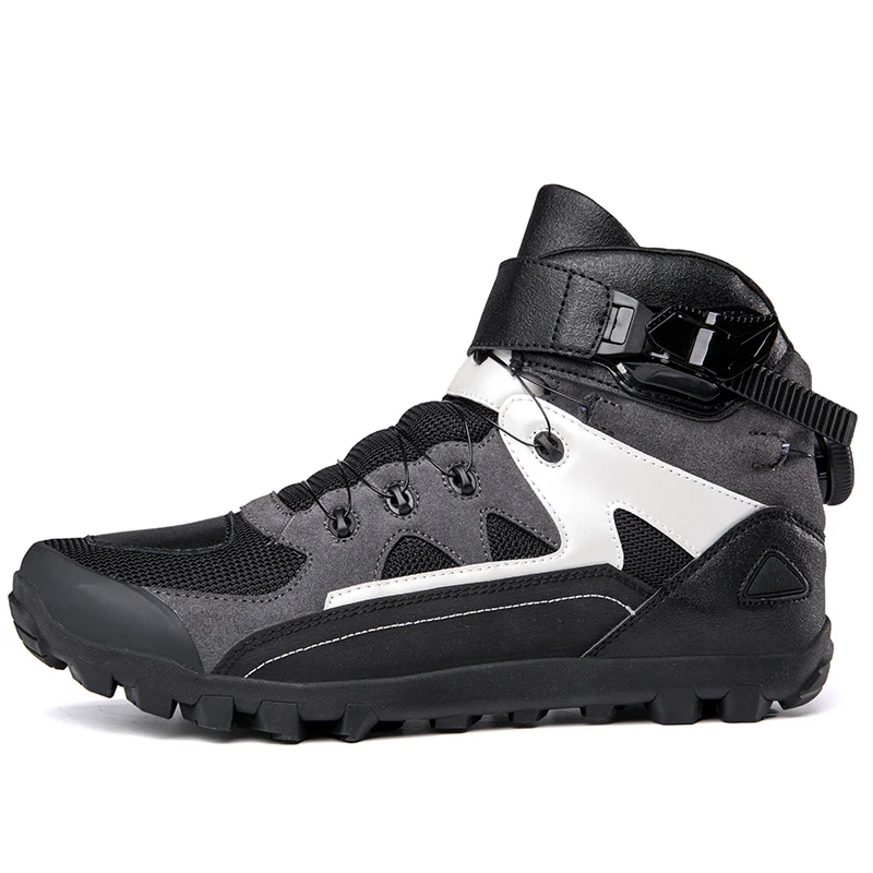 

Motorcycle protective cycling boots new men high top off-road four season fashion anti slip breathable riding shoes equipment