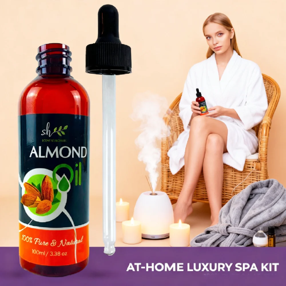 

SCENT SORCERESS 100ml Almond Oil with Dropper Massage Spa Essential Oil Nourishing Brighten Skin Scalp Intense Repair Fragrance