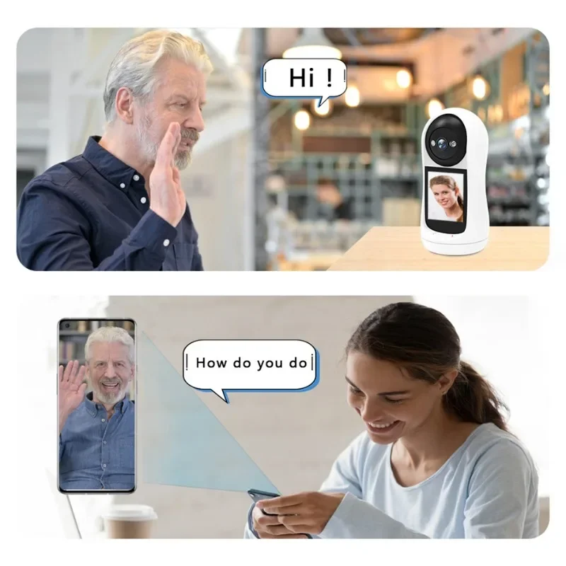 8MP IP Wifi Camera Video Call with 2.8 Inch IPS Screen Baby Cry Sound Detection Security 32-256GB PTZ Camera Baby Monitor iCSee