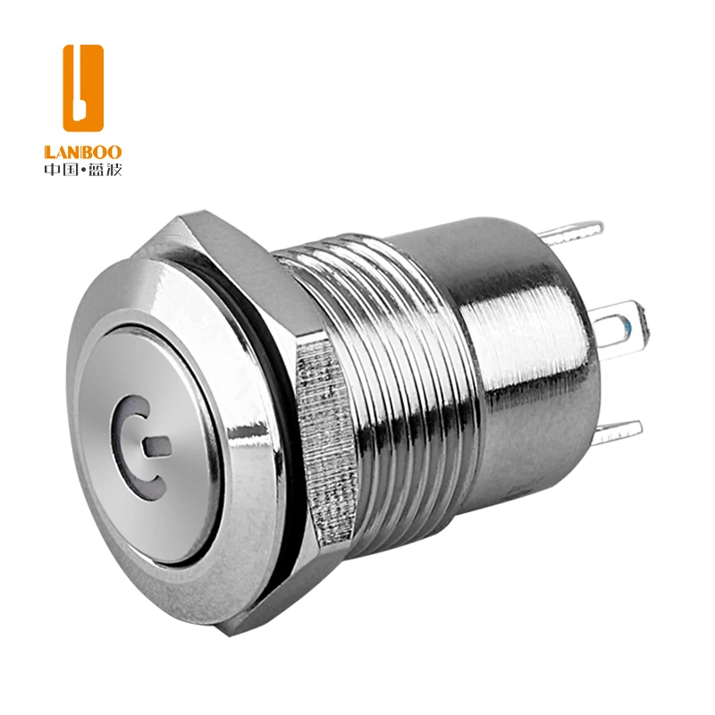Momentary or Latching 12mm Illuminated Push Button Mini Metal Switch