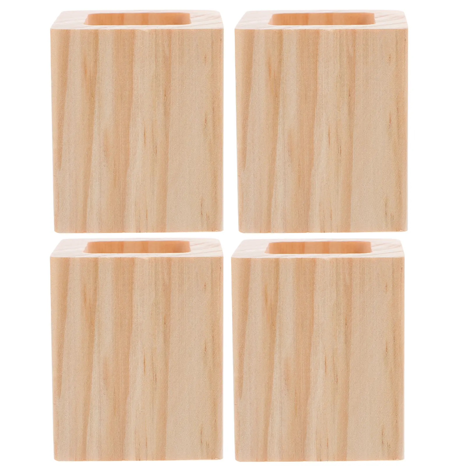 

4Pcs Wooden Furniture Risers Square Bed Sofa Desk Chair Leg Height Extension Wood Feet Protectors Pads Furniture Feet Wood