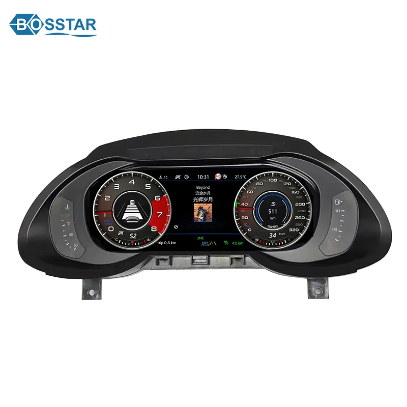 ZXY Bosstar 12.3'' Speedometer Mobil LCD Digital Cluster Dashboard Pengukur Oli Sistem Linux untuk Audi Q5 2010-2018 Instrumen