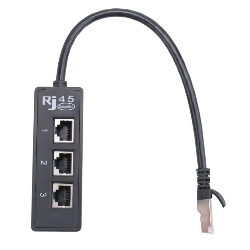 Stylish-RJ45 Male To 3 RJ45 Female Port Network Extender Cable Splitter LAN Ethernet