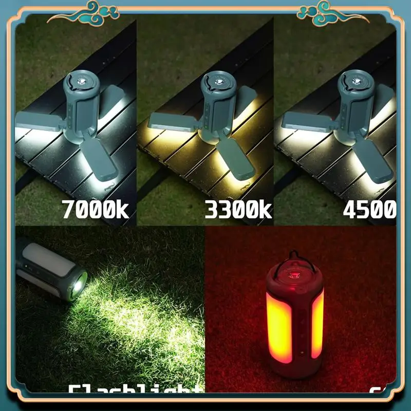 

Foldable Camping Light Rechargeable Lantern, 6000Mah Power Bank, IP54 Waterproof, A