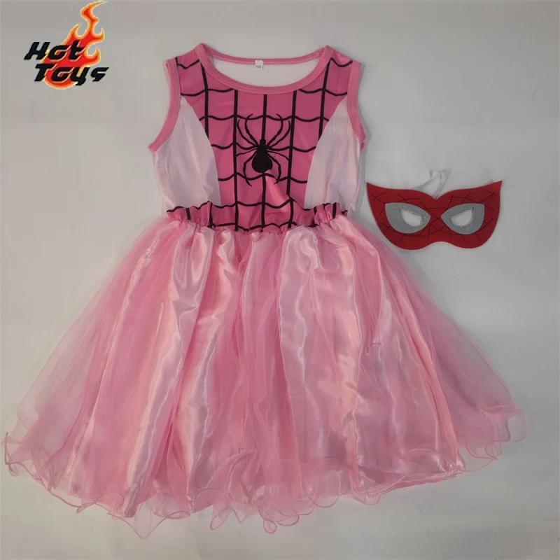 Hot Toys Spiderman Girls Dressed Kids Clothes Cosplay Costume Dress Toddler Christmas Outfits Halloween Little Girls Pink Dress