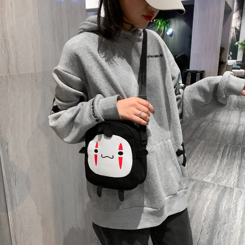 Women's Canvas Bag Korean Version Ugly Cute Monster Cartoon Canvas Messenger Bag