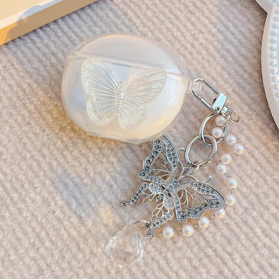 For Honor x5pro / CHOICE Earbuds X5 lite Case fashion Butterfly Pendant with silicone Clear Earphone Cover Honor Earbuds X5 lite