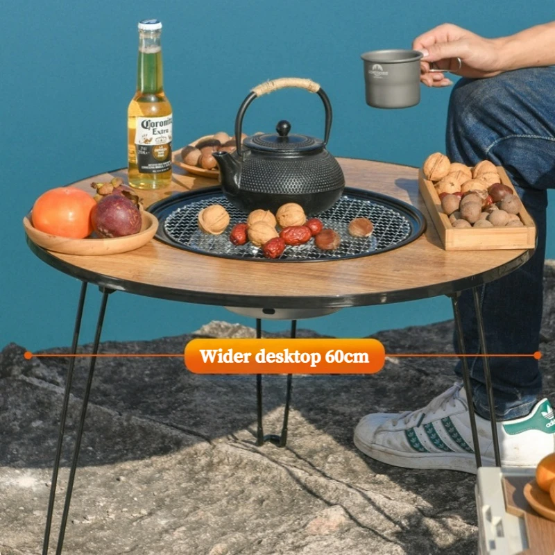 Outdoor Folding Barbecue Grill Portable BBQ Stove Split Fire Pit Cooking Supplies Tea Table Camping Charcoal Grill Burner New