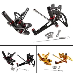 1Pair For Suzuki GSXR 1000 GSXR1000 2007 K7 Rearset Rear Set Footpegs Foot Pegs Rest Aluminum Alloy Motorcycle Parts Accessories