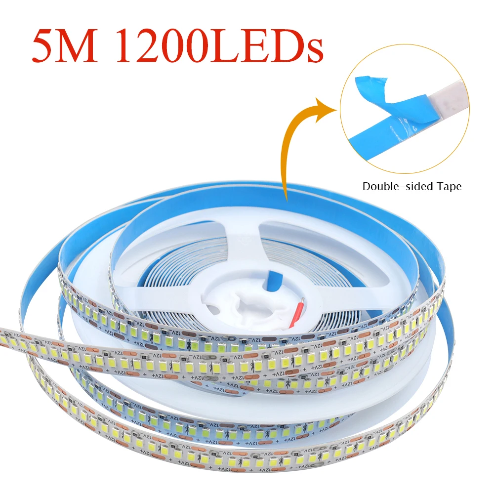 

5M 1200LEDs LED Strip DC 12V 24V 240LEDs/m 2835 Home Light Strip High Bright Blue Red Green Flexible And Cuttable Soft Lamp Bar