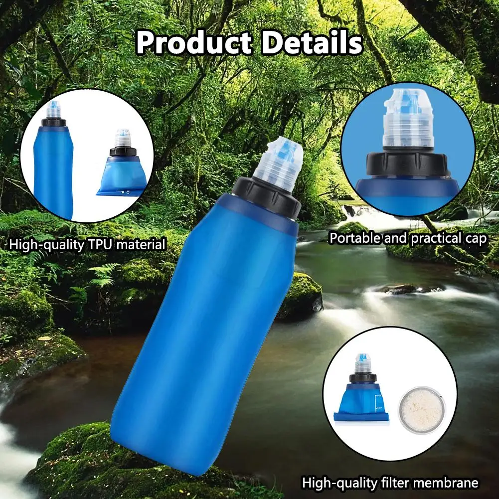 Bottle Water Filter System Outdoor Portable Water Purifier Ultrafiltration Membrane Filter Field Survival Tools