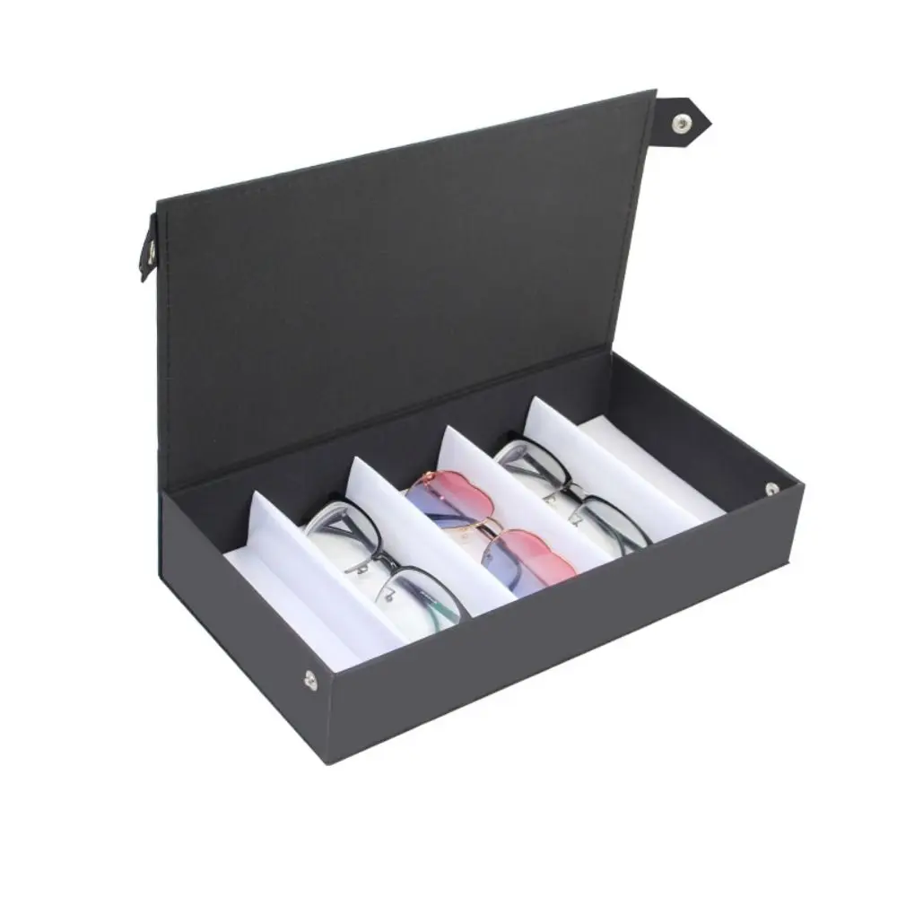 Simple 5/8/15 Slot PU Glasses Case Grids Eyewear Holder Sunglasses Box Jewelry Organizer Jewelry Display Box Multiple