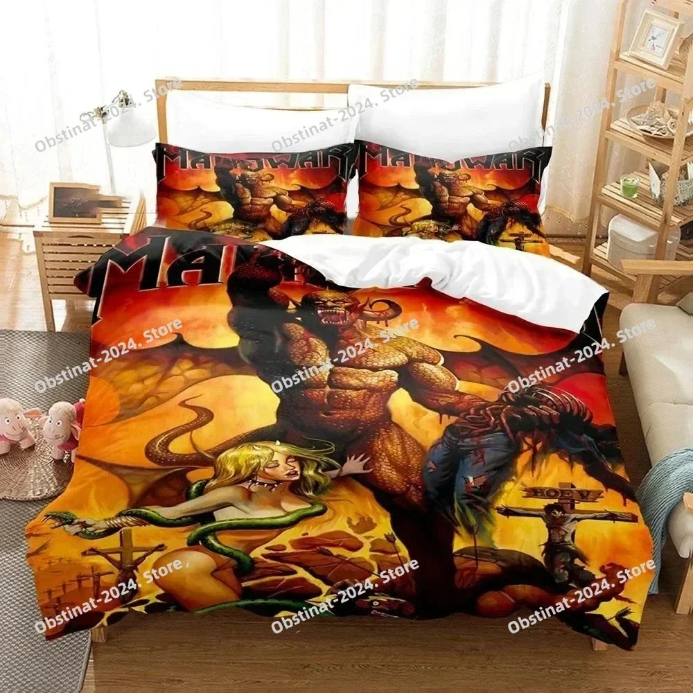 3D Print Heavy Metal Band Manowar Printed Bed Set Duvet Cover Pillowcase Bedding Set Bed Linen Sheet Quilt Cover Full Queen Size
