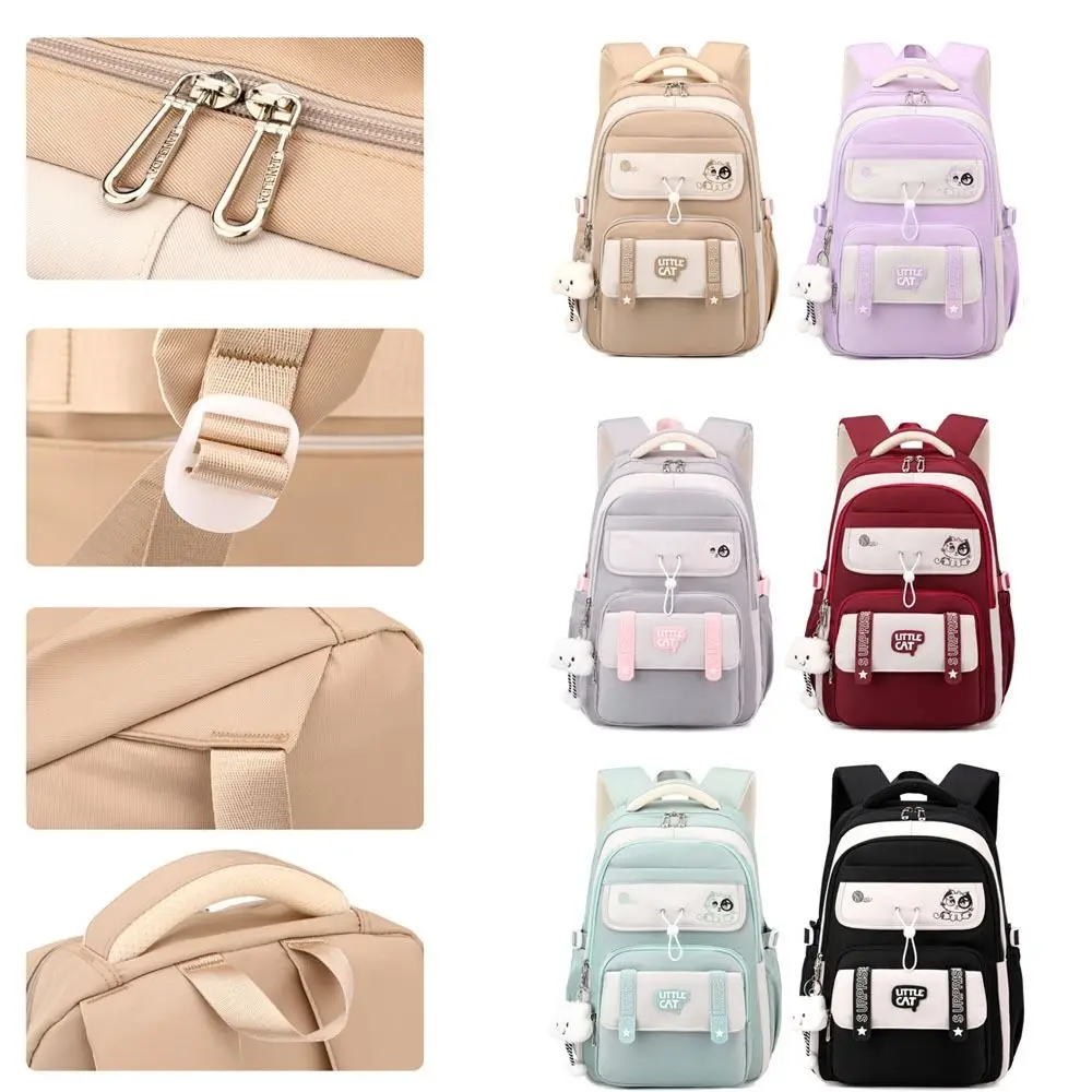 Sacs d'école imperméables pour enfants, respirants avec pendentif, sacs d'école primaire série chat, sacs à dos d'école pour enfants, Style princesse