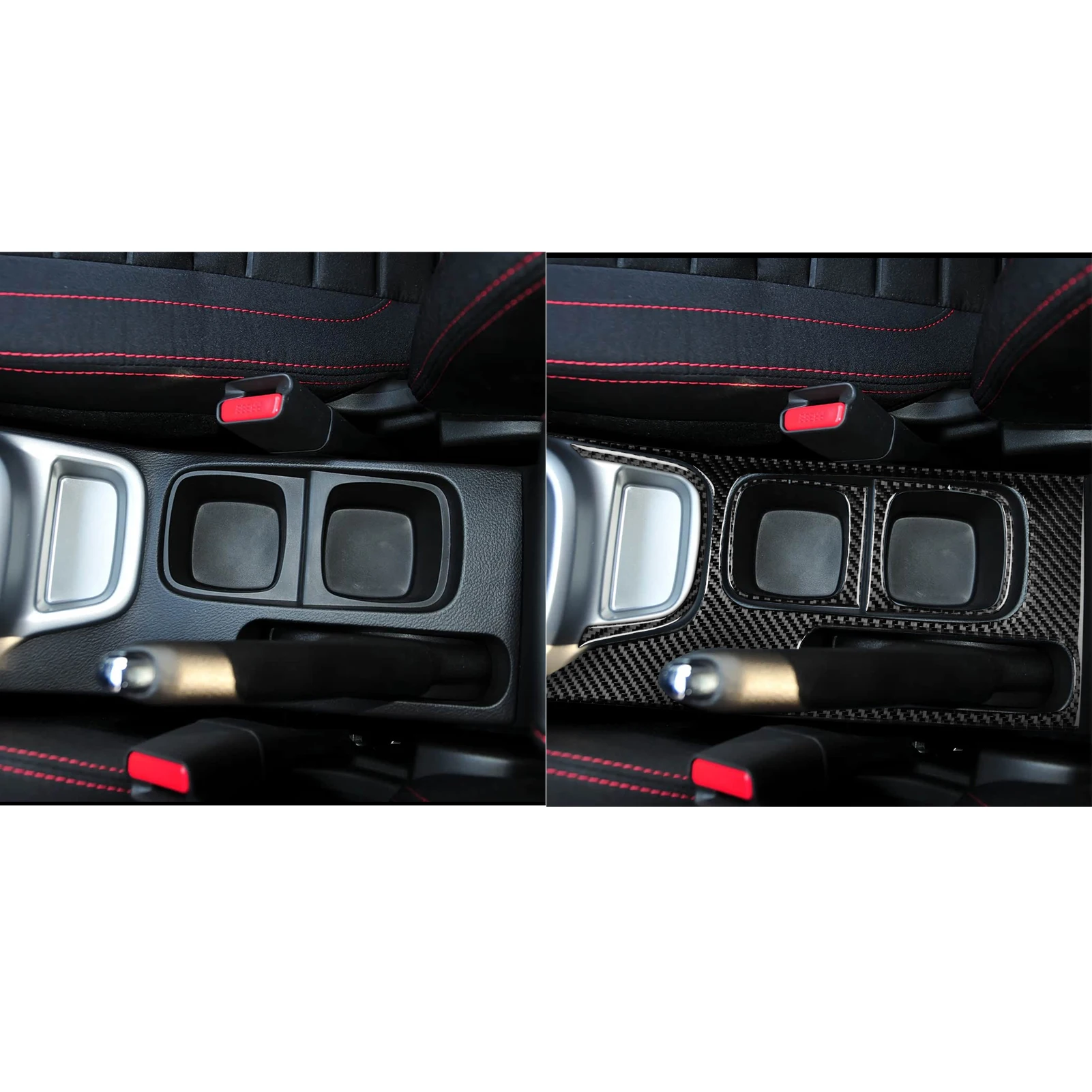 For Suzuki Vitara/Escudo LY 2015-2018 Carbon Fiber Center Handbrake Cup Holder Storage Panel Car Accessories Decorative Stickers