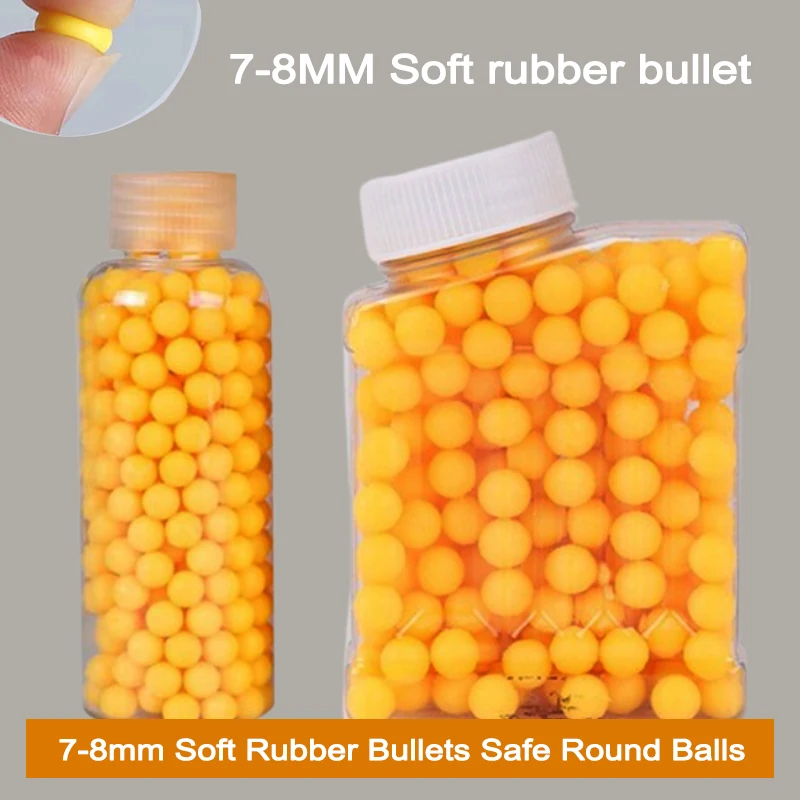 

PP 7-8mm Soft Rubber Bullets Safe Round Balls for Kids Toy Gun Outdoor Shooting Game Accessories