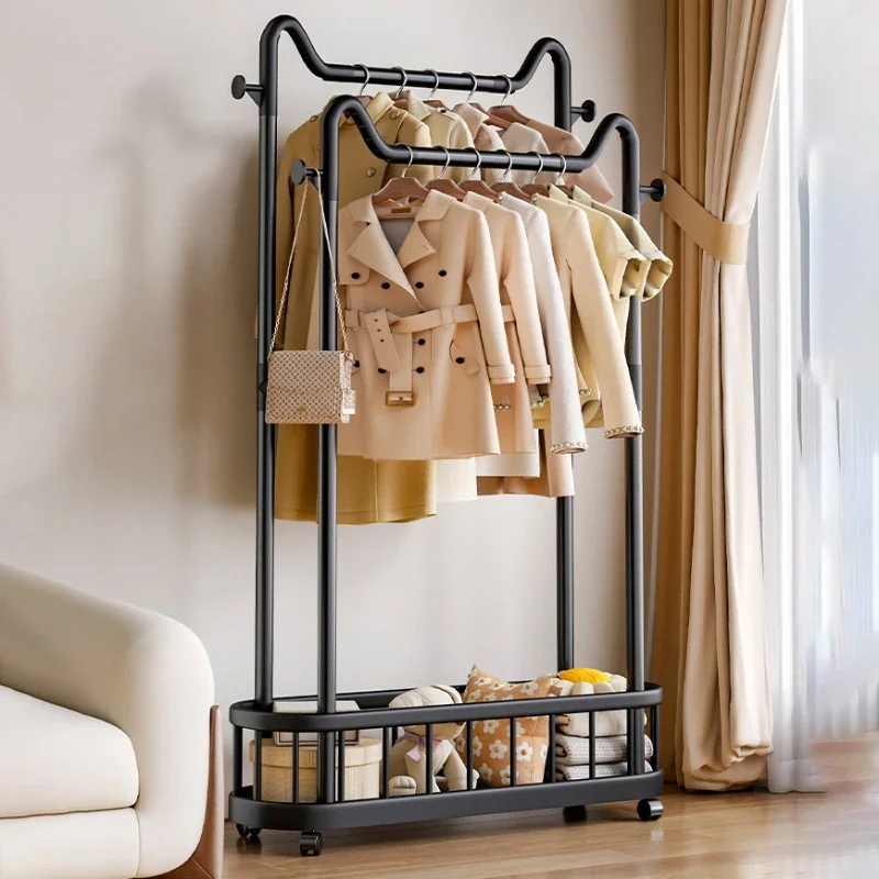 Hanging Floor Bedroom Standing Coat Rack Entrance Mobile Coat Rack Multifunction With Wheels Perchero De Ropa Cabinet Furniture
