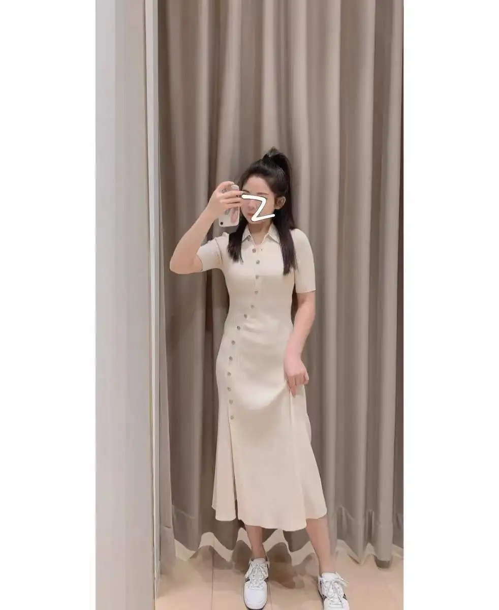 2022 Fall New Women Knit Dresses Short Sleeves Slim Fit Elegant Party Women Dresses